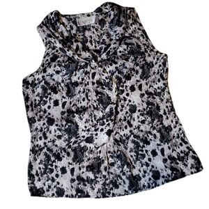 KASPER SEPARATES Sleeveless Blouse with Attached Neck Tie